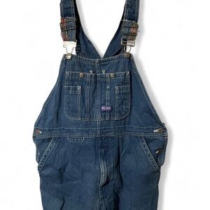 Denim Overalls with Embroidered Straps